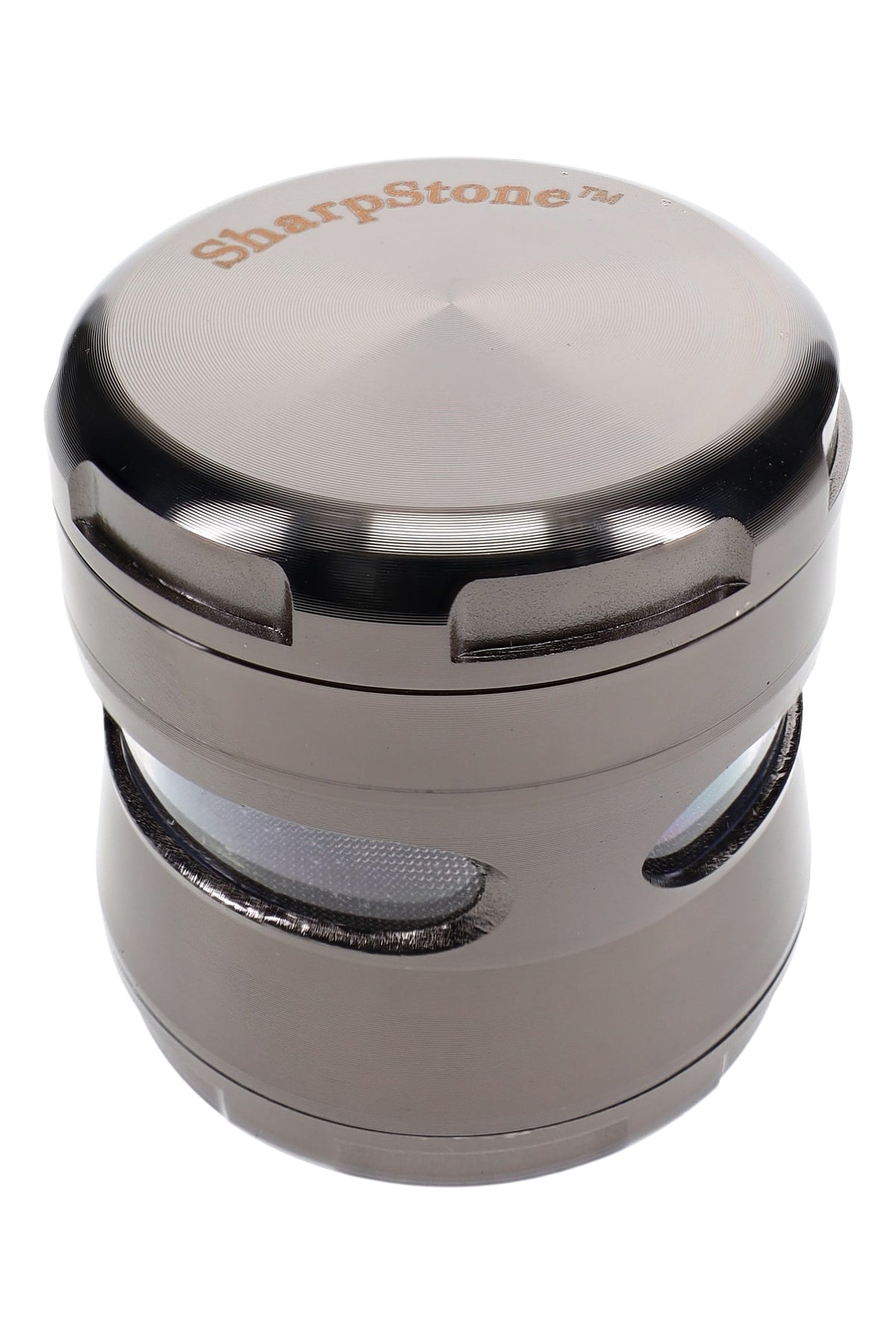 Windowed 4-Part Metal Herb Grinder – 2½″
