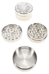 Leaf Design 3-Part Metal Herb Grinder “Leaf Lift” – 2″