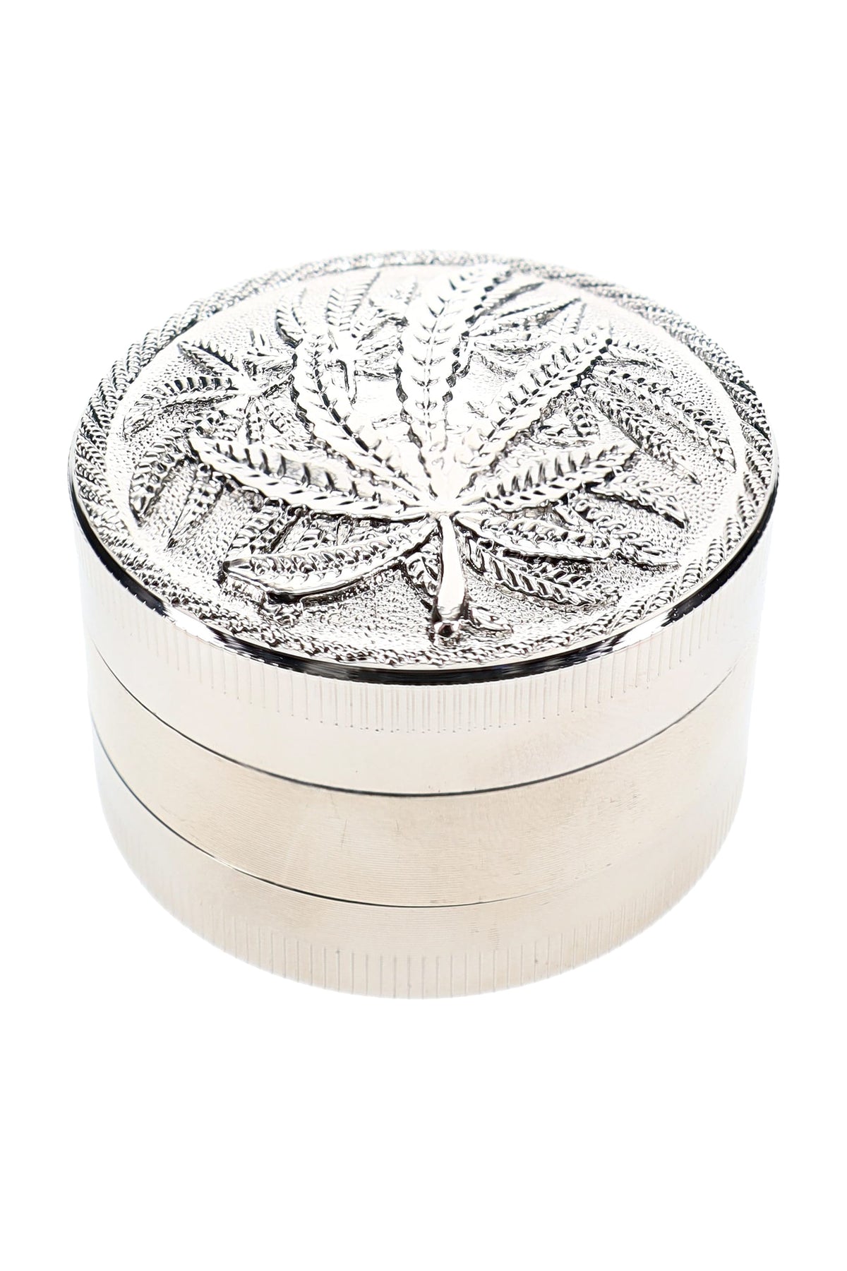 Leaf Design 3-Part Metal Herb Grinder “Leaf Lift” – 2″