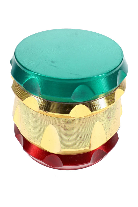 Rasta 4-Part Metal Herb Grinder – 2″ - Discreet Smoker