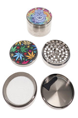 Decal 4-Part Metal Herb Grinder “Lid Trip” – 2″, 2½″ – Assorted