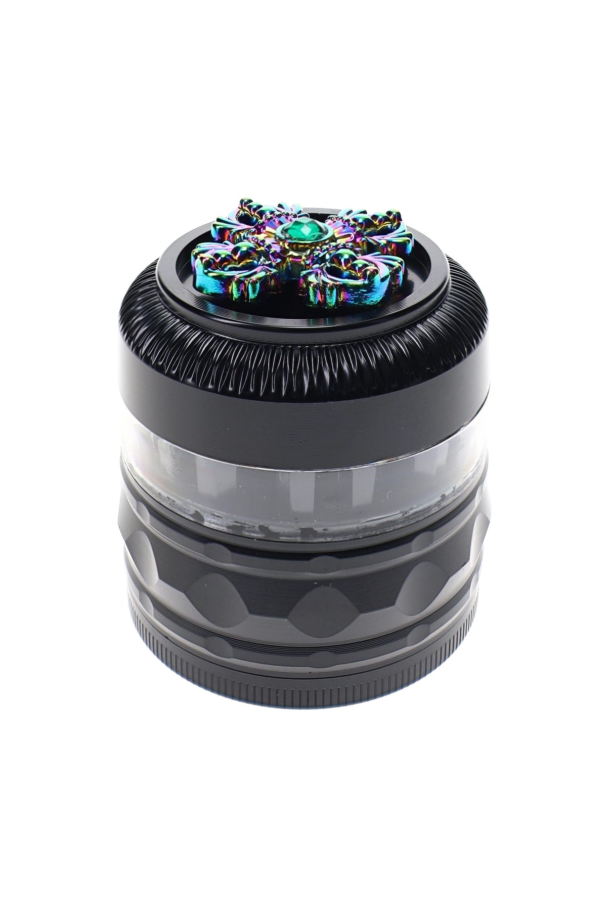 4-Part Metal Herb Grinder “Gem Spinner” – 2″ – Assorted