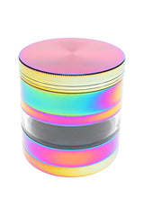 4-Part Rainbow Metal Herb Grinder “Prism Vault” – 2½″