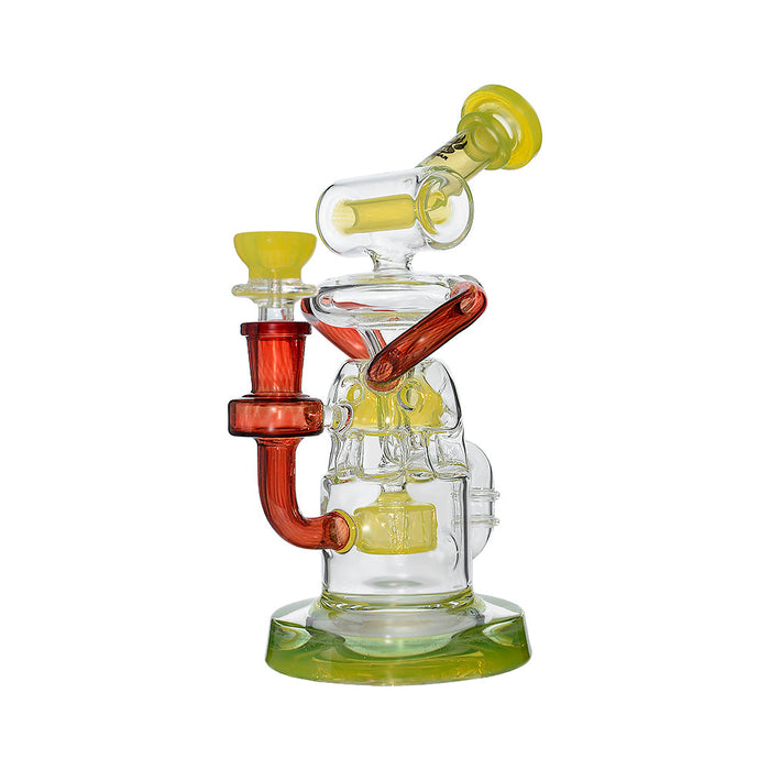 Calibear Gusher Recycler Dual Percolator Dab Rig, Lemon Candy