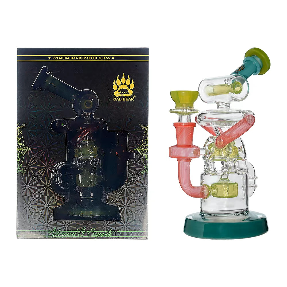 Calibear Gusher Recycler Dual Percolator Dab Rig - Discreet Smoker