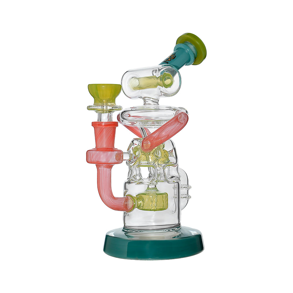 Calibear Gusher Recycler Dual Percolator Dab Rig - Discreet Smoker