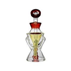 Calibear Hourglass Marble Adorned Recycler Dab Rig