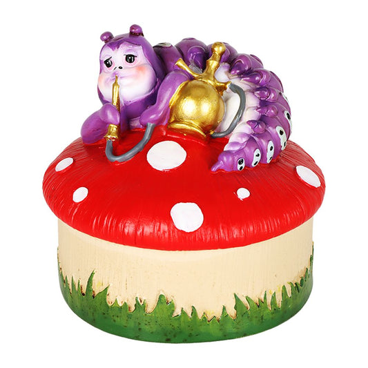 Caterpillar Mushroom Polyresin Trinket Box - 3.5" x 4.5" - Discreet Smoker
