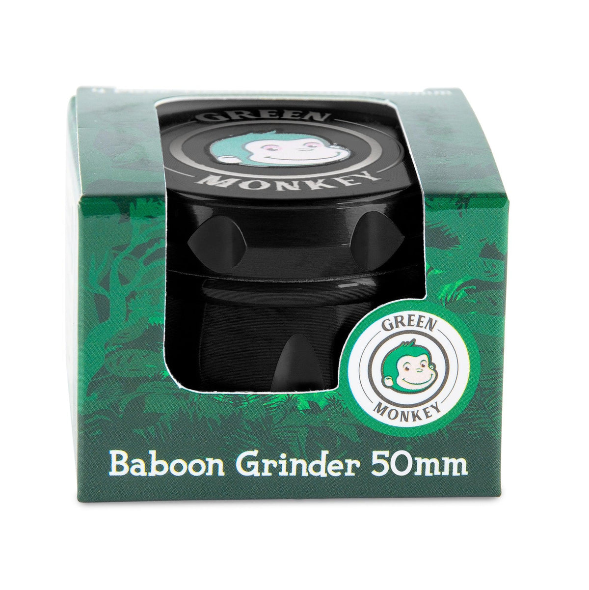 Green Monkey Grinder - Baboon Crown 4pc - 50mm - Discreet Smoker