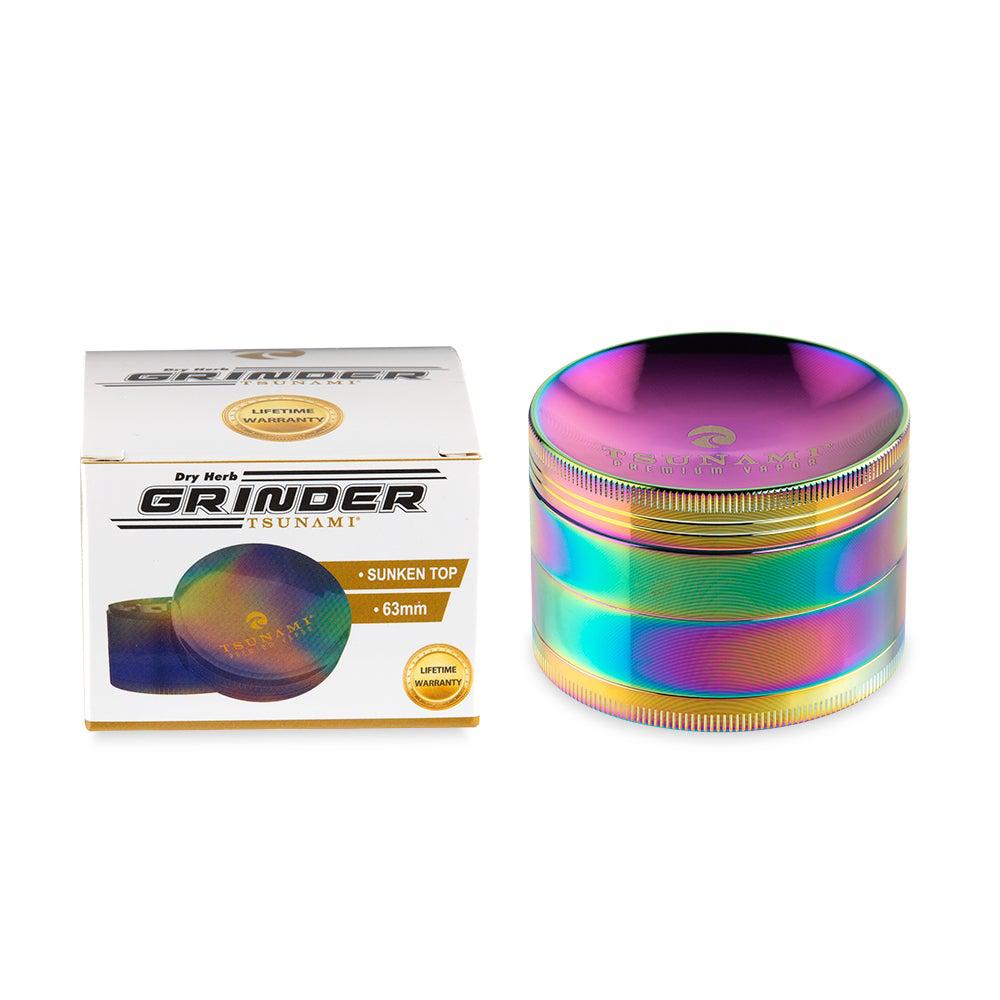 Tsunami Grinder - 63mm - Rainbow - Discreet Smoker