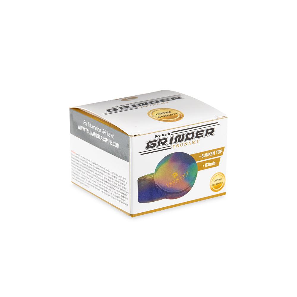 Tsunami Grinder - 63mm - Rainbow - Discreet Smoker