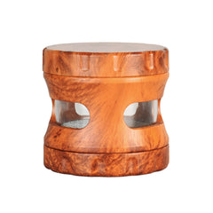 Resin Faux Wood Grinder w/ View Window - Discreet Smoker