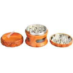 Resin Faux Wood Grinder w/ View Window - Discreet Smoker