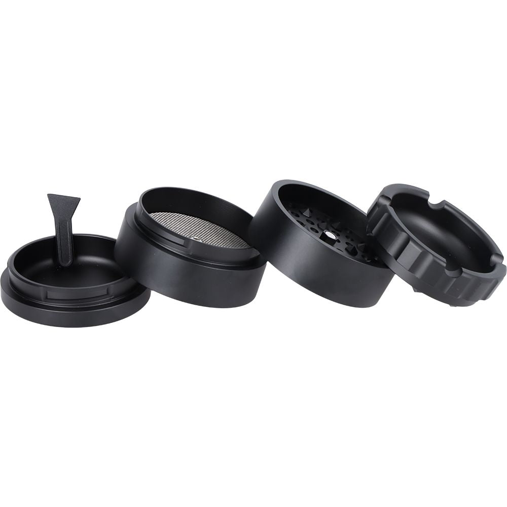 Aluminum Grinder with Ashtray Top - 4pc / 2.5" / Colors Vary - Discreet Smoker
