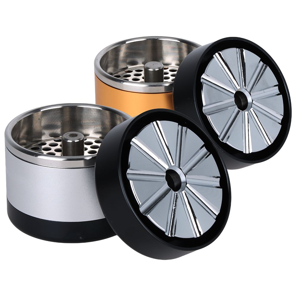Aluminum Manually Operated Herb Mill - 5pc / 2.5" / Colors Vary - Discreet Smoker