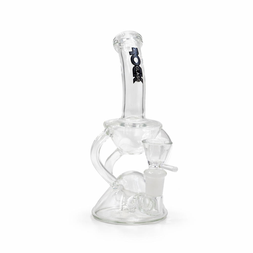 ClearFlux 7” Glass Recycler Bong - Discreet Smoker