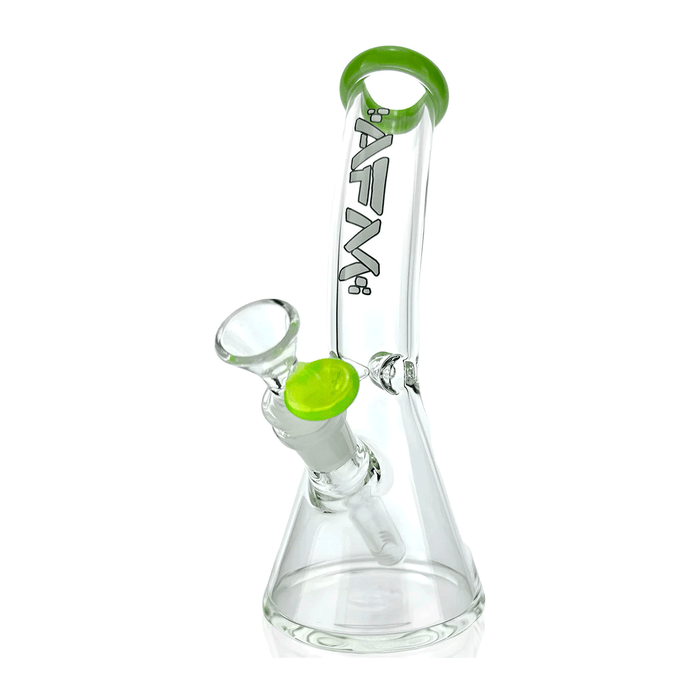 AFM Glass 8.5" Bent Beaker Glass Water Pipe, Green
