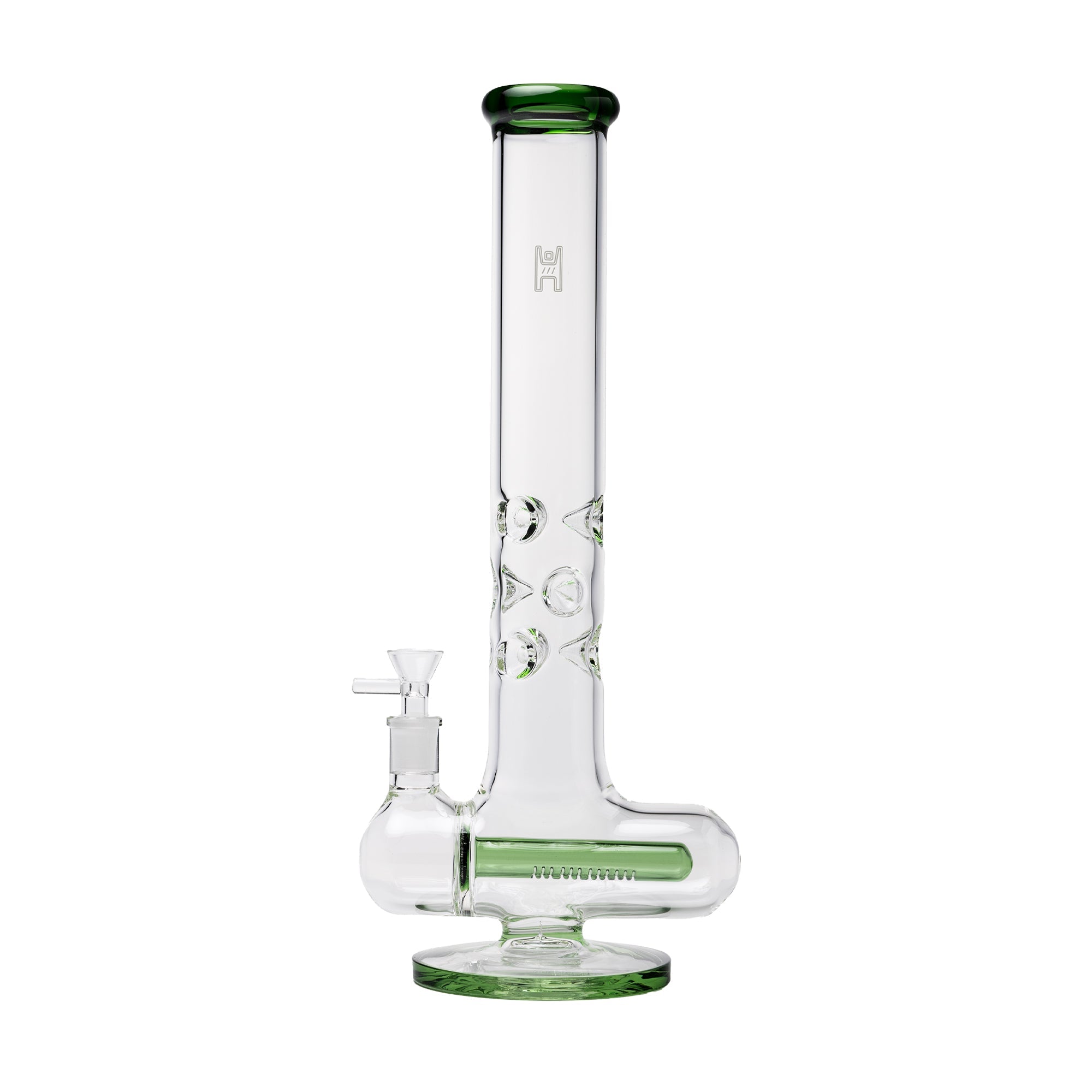 Human Grade Inline Tube Triple Ice Catch Glass Water Pipe - Discreet Smoker