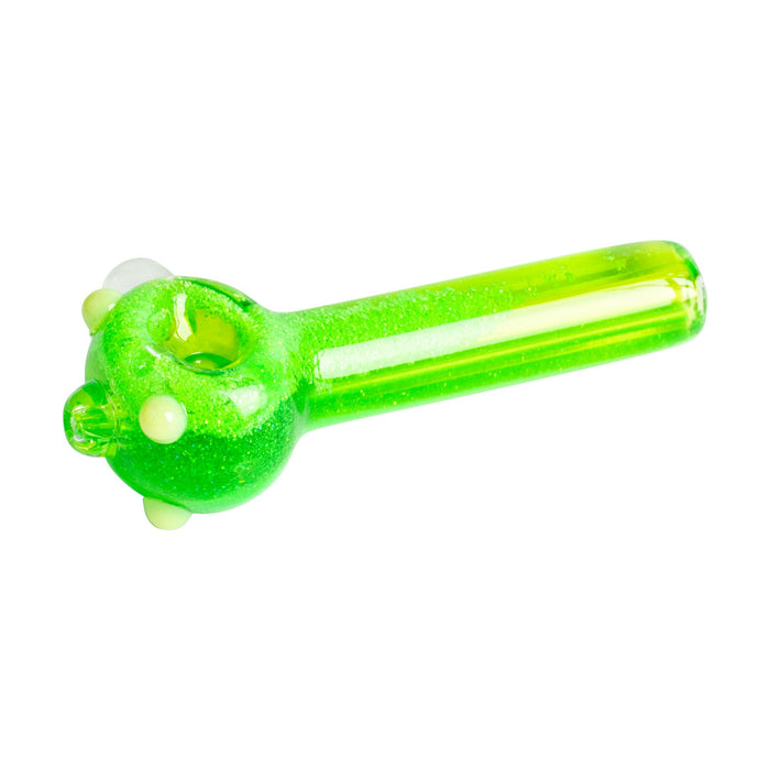 Red Eye Glass 4.5" Sparkle Liquid Glass Pipe, Green