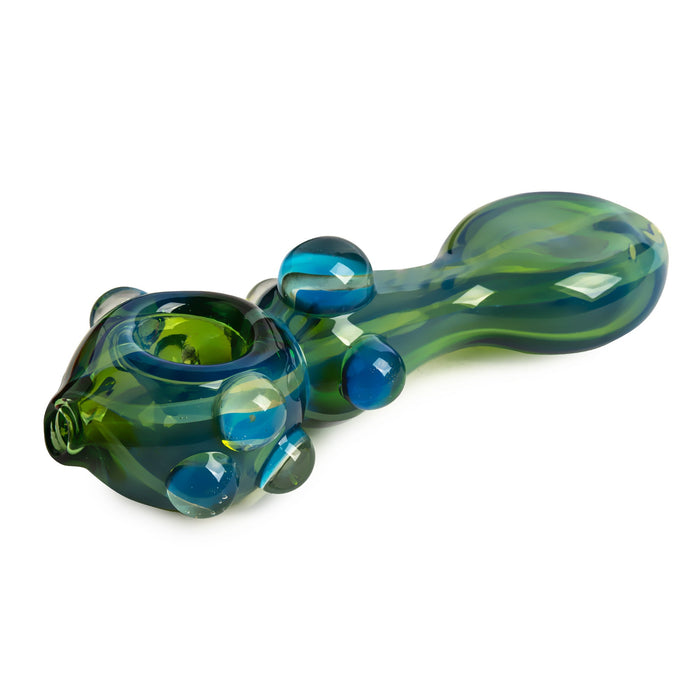 Red Eye Glass 5" Middle Man Pipe, Green