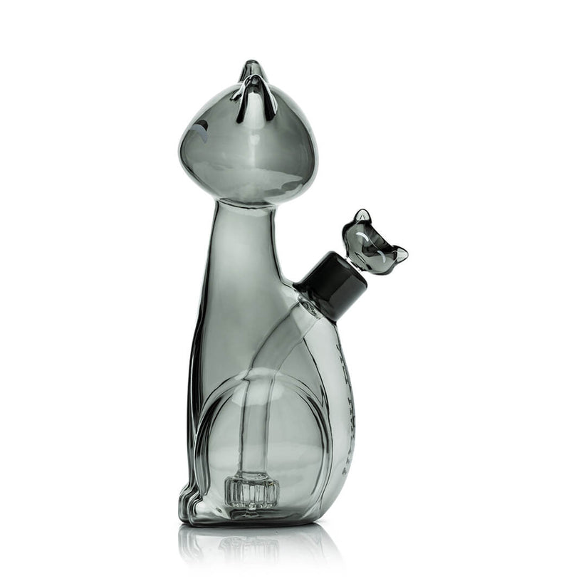Hemper Alley Cats XL Cat Glass Bong – 9.5″ – 14.5 mm - Discreet Smoker