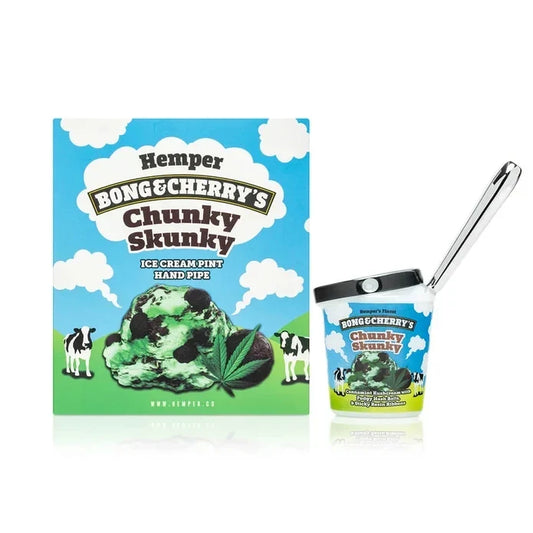 HEMPER Bong & Cherry’s Ice Cream Glass Hand Pipe - Discreet Smoker