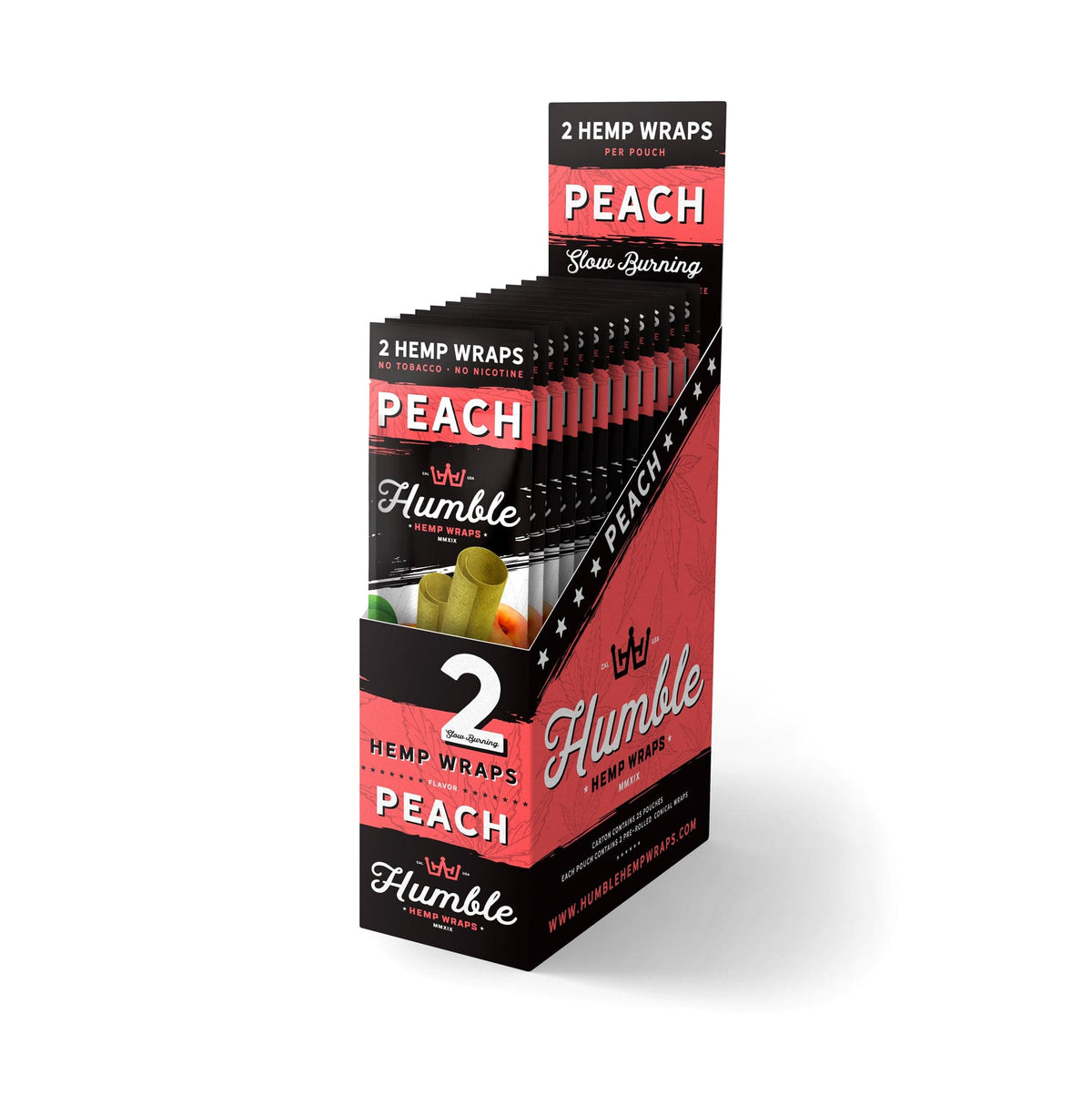 Humble Hemp Wraps - Peach - 25 Pack - Discreet Smoker