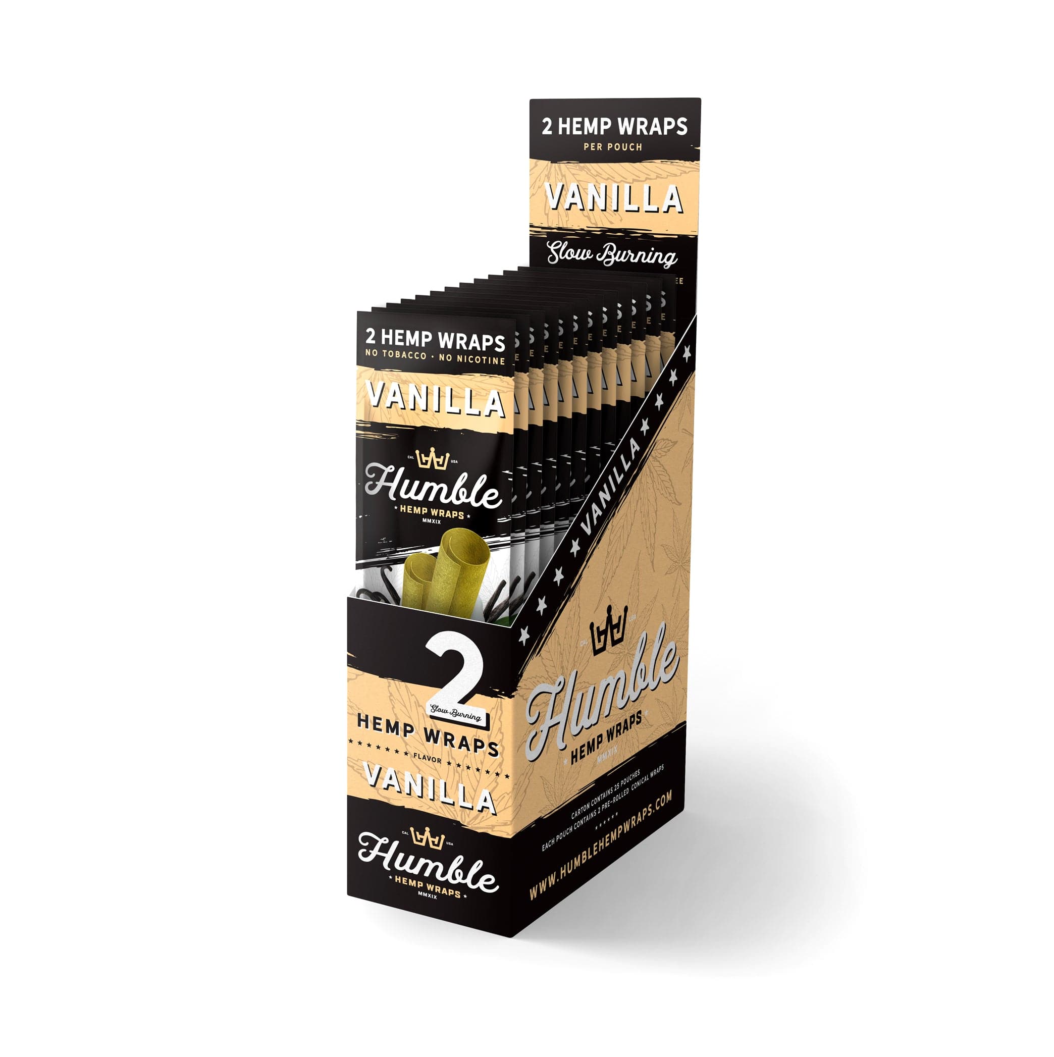 Humble Hemp Wraps - Vanilla - 25 Pack - Discreet Smoker