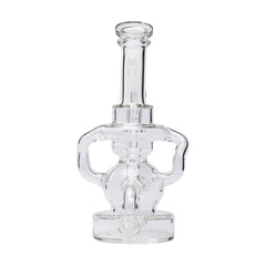 Human Grade Stubby Klein Glass Recycler Rig Water Pipe - Discreet Smoker