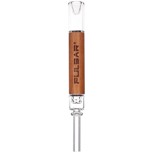 Pulsar Quartz & Wood Deco Dab Straw - 5.75" - Discreet Smoker
