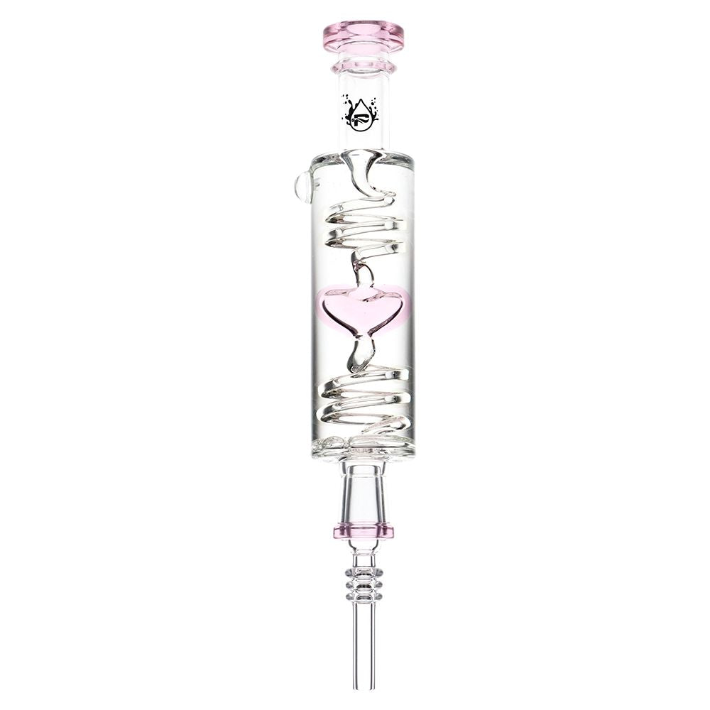 2PC SET - Pulsar Cool Down My Heart Glycerin Glass Dab Straw - 9.5" / Assorted Colors - Discreet Smoker