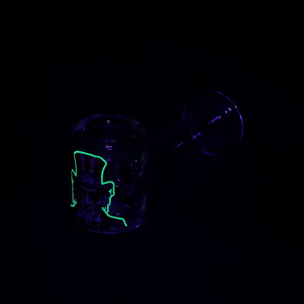 Pulsar Melting Uncle Sam Glass Hand Pipe - 4.5" - Discreet Smoker