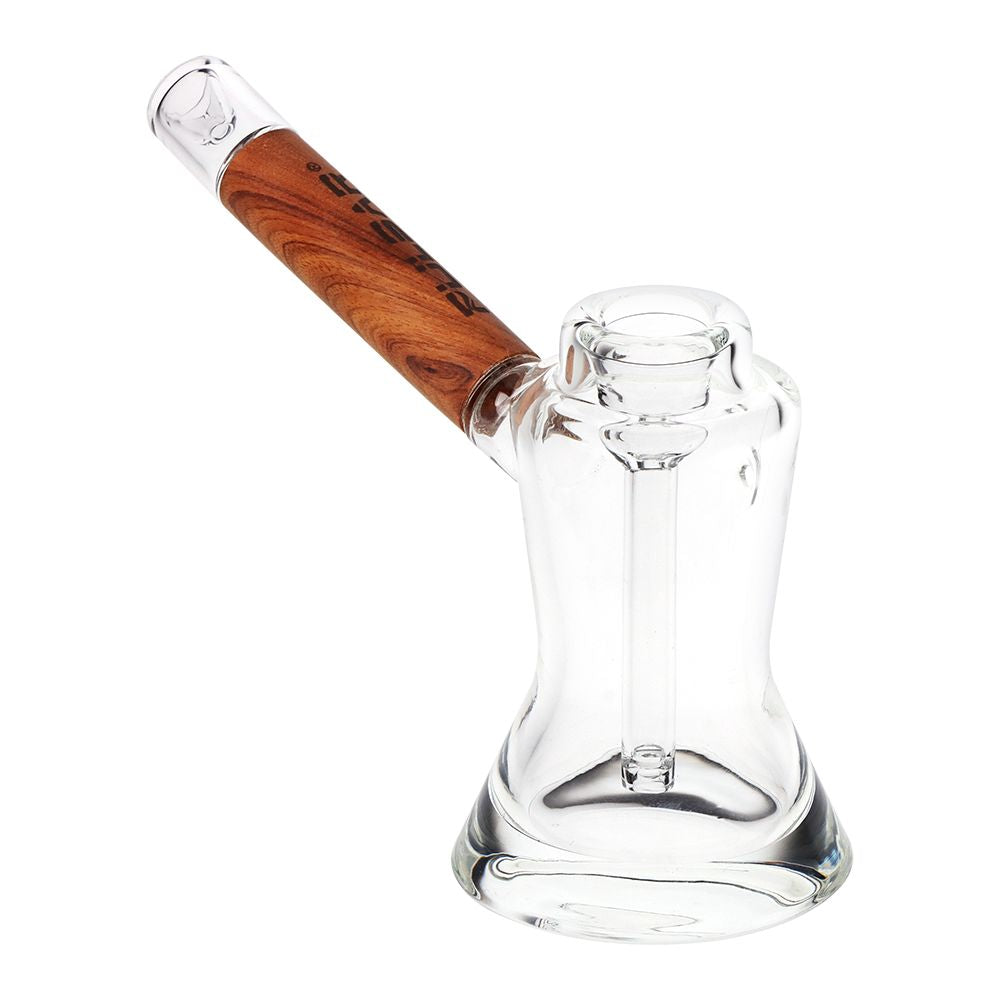 Pulsar Wood on Glass Bubbler - 6" - Discreet Smoker