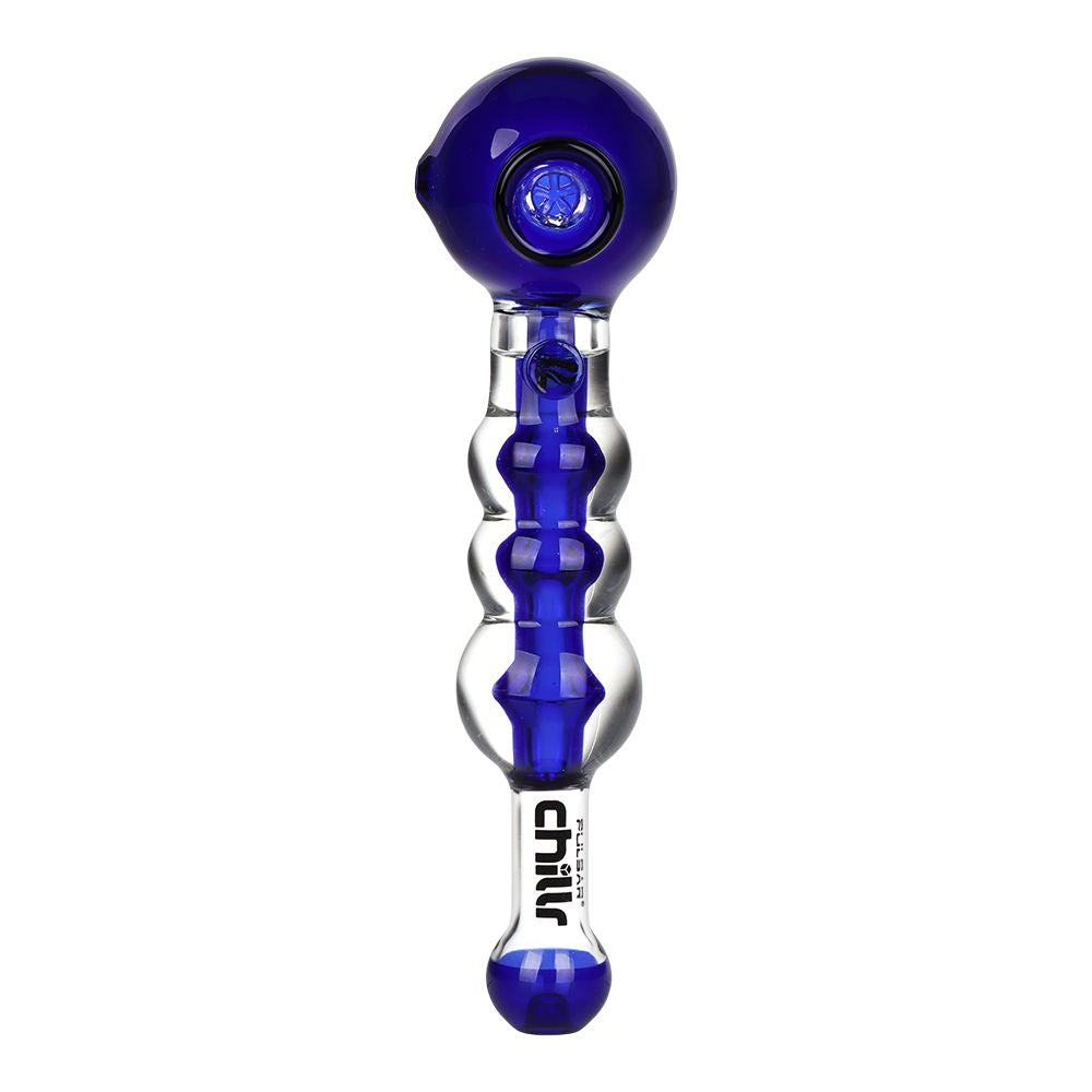 Pulsar Chillr Glycerin Glass Hand Pipe - 7.5" / Blue - Discreet Smoker