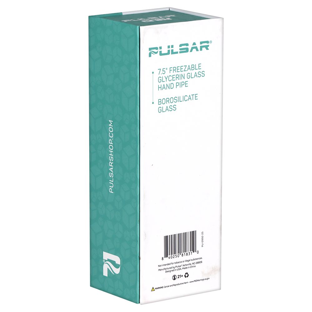Pulsar Chillr Glycerin Glass Hand Pipe - 7.5" / Blue - Discreet Smoker