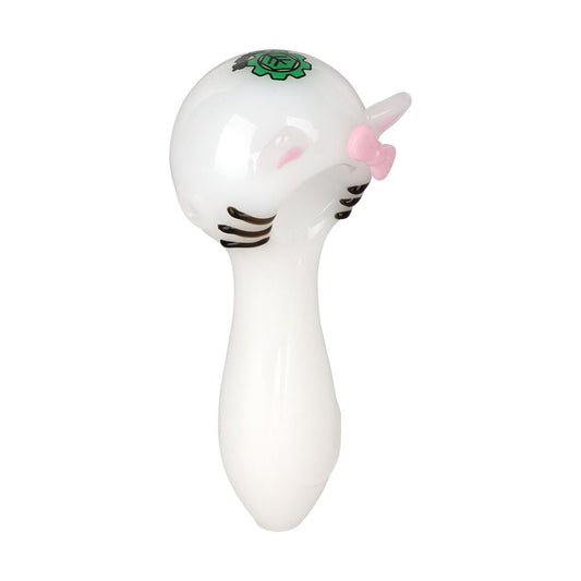 SeshGear Cute Kitty Glass Spoon Pipe - 4" - Discreet Smoker