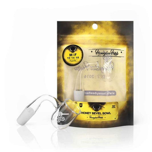 HONEY BEVEL BOWL QUARTZ BANGER - 90° DEGREE | YL - Discreet Smoker