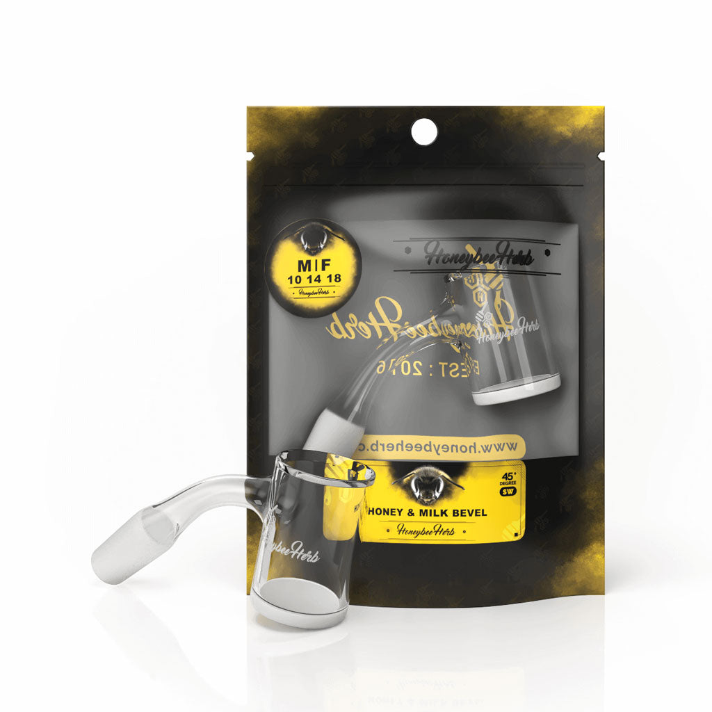 HONEY & MILK BEVEL QUARTZ BANGER - 45° DEGREE | BL - Discreet Smoker