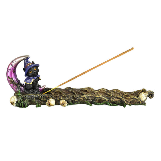 Black Magic Cat Polyresin Incense Burner - 11.5" - Discreet Smoker