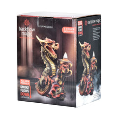 Copper Dragon Backflow Cone Incense Burner - 6" - Discreet Smoker