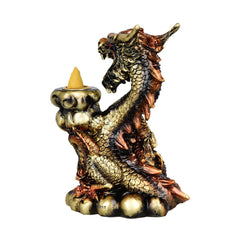 Copper Dragon Backflow Cone Incense Burner - 6" - Discreet Smoker