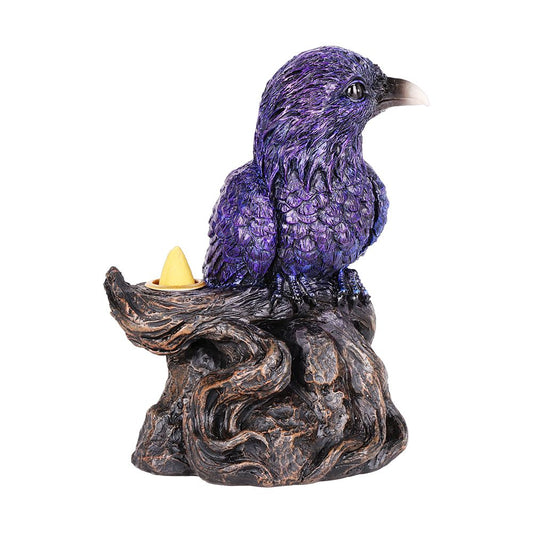 Quoth the Raven Back Flow Polyresin Incense Burner - 6.75" x 5.25" - Discreet Smoker
