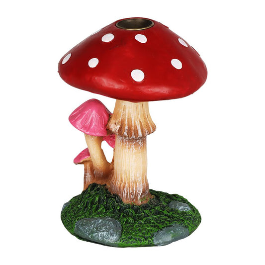 Sprouting Shrooms Backflow Polyresin Incense Burner - 4.25" - Discreet Smoker