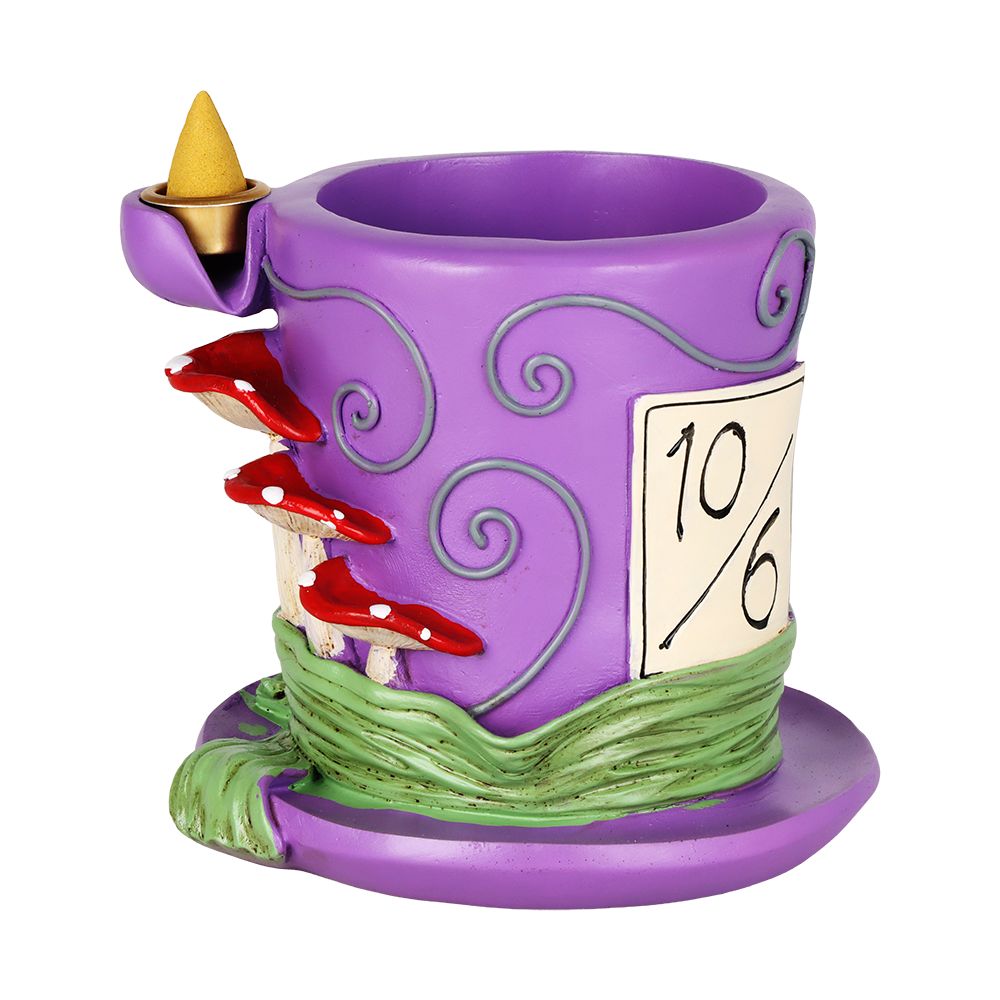 Mad Hatter Shroom Waterfall Backflow Polyresin Incense Burner - 4.75" x 5" - Discreet Smoker