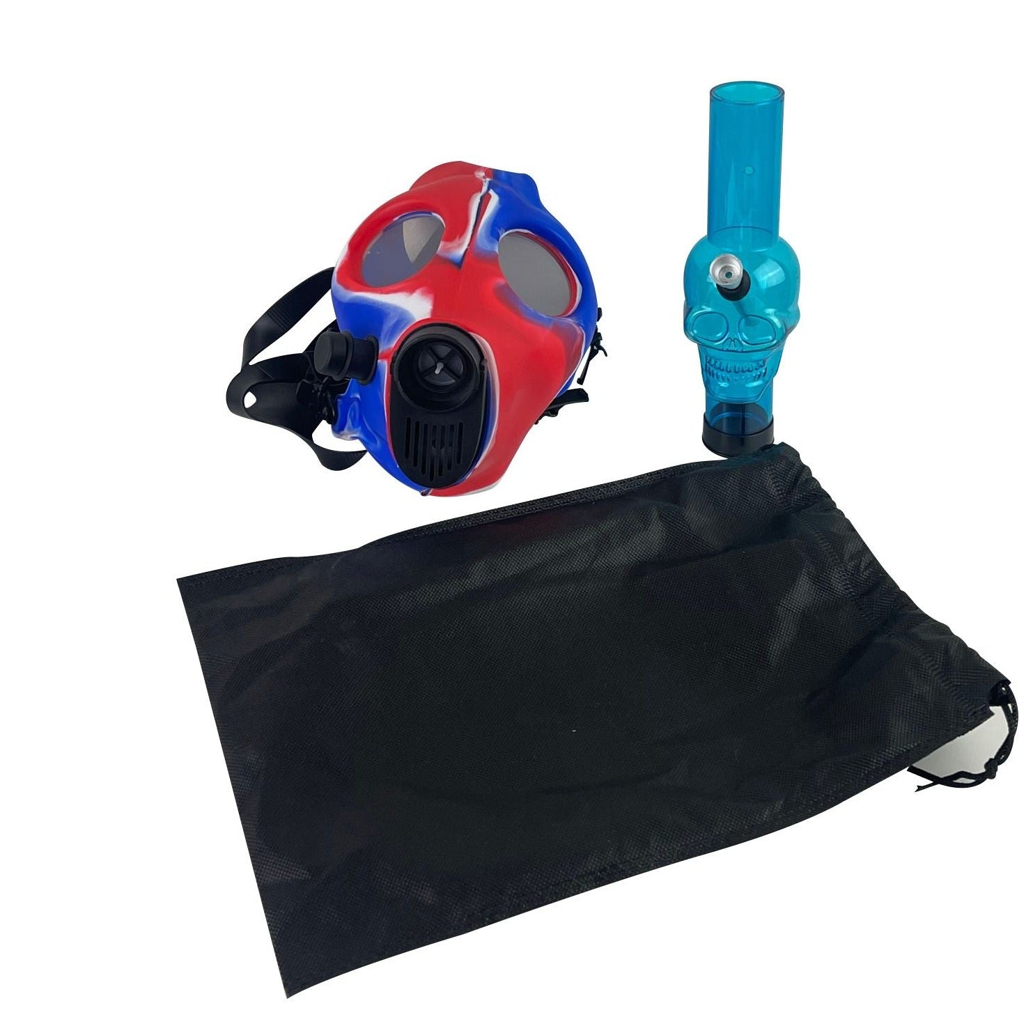 Multi-Colored Silicone Skull Gas Mask Bong - Discreet Smoker