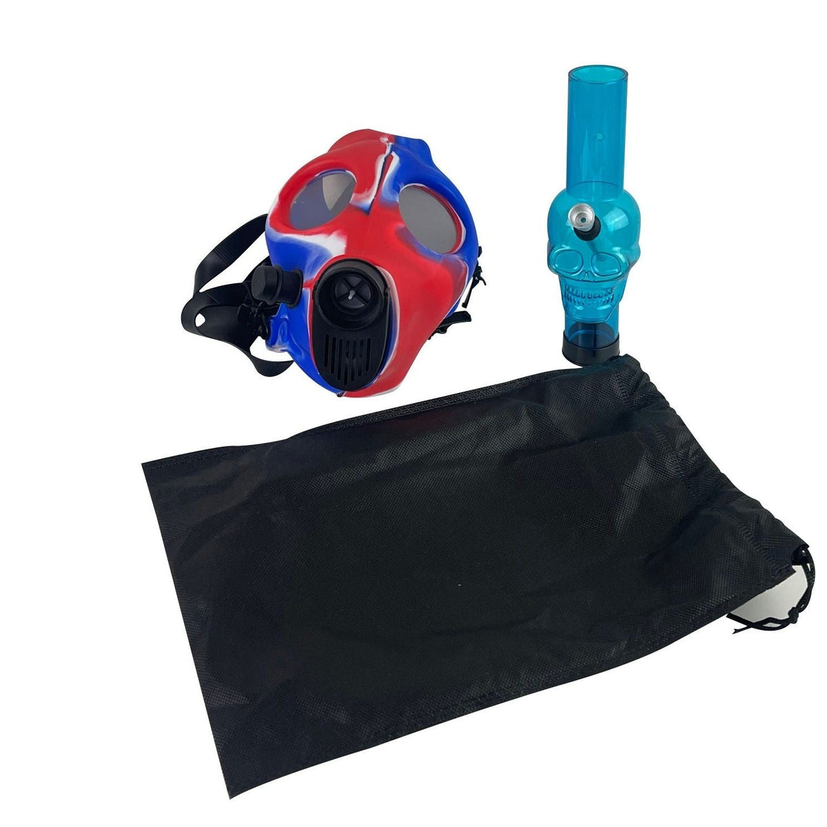 Multi-Colored Silicone Skull Gas Mask Bong - Discreet Smoker