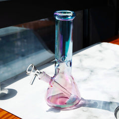 Iridescent Beaker Bong 8 Inch - Discreet Smoker