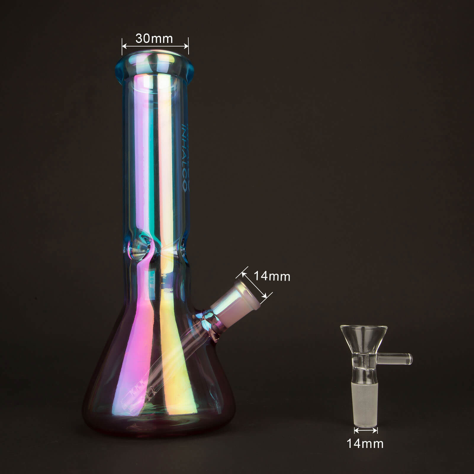 Iridescent Beaker Bong 8 Inch - Discreet Smoker