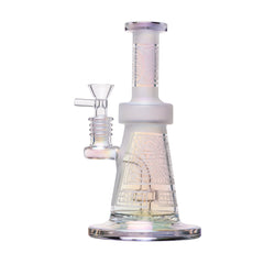 Human Grade Aztec (Sandblasted) Glass Water Pipe - Discreet Smoker