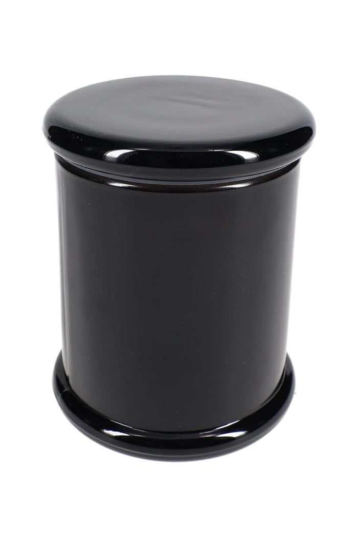 Large Colored Glass Jar – 4″ H × 3½″, Black